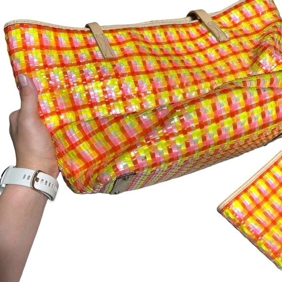 Kate Spade Jelly Grove Woven Tote Bag with Coin Pouch - Picture 6 of 11